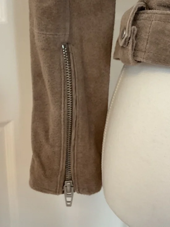 💐NWT💐 BLANKNYC Suede Moto Jacket Sand Stoner Beige Classic Genuine Leather - Picture 7 of 12